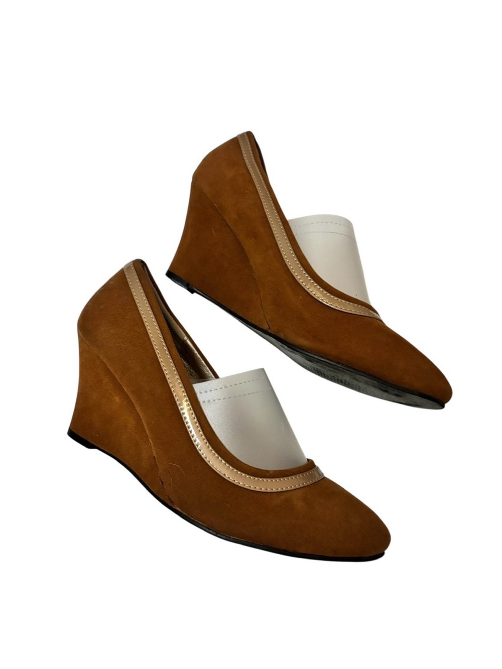 Rasolli Tan Suede Wedge Heels | Size 8.5